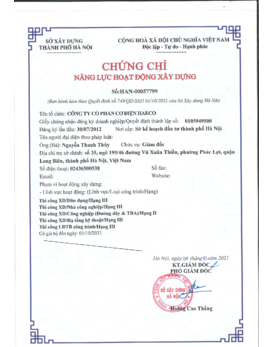 Chứng chỉ năng lực xây dựng