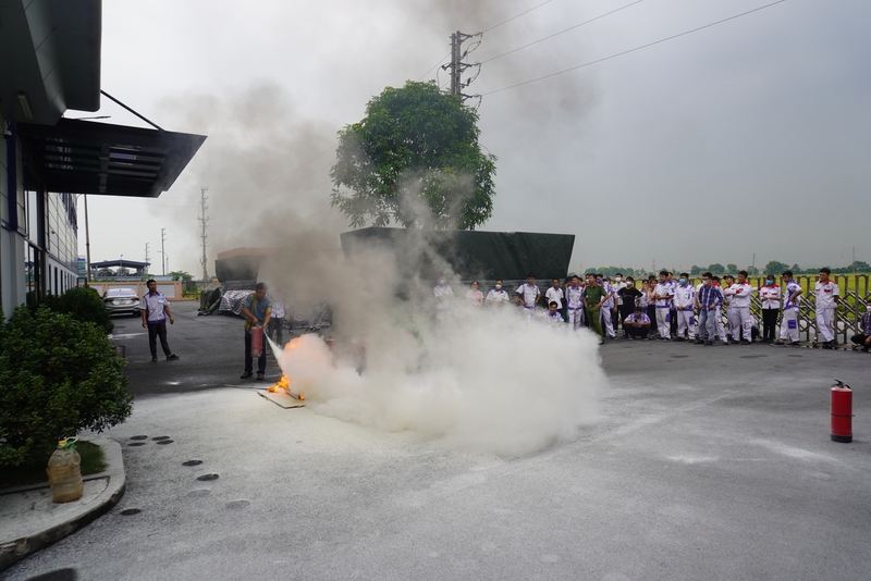 TẬP HUẤN PHÒNG CHÁY CHỮA CHÁY TẠI NHÀ MÁY HAECO