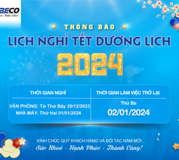 THÔNG BÁO LỊCH NGHỈ TẾT DƯƠNG LỊCH 2024