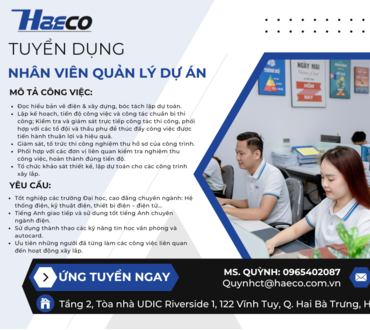 TUYỂN DỤNG NHÂN VIÊN QUẢN LÝ DỰ ÁN