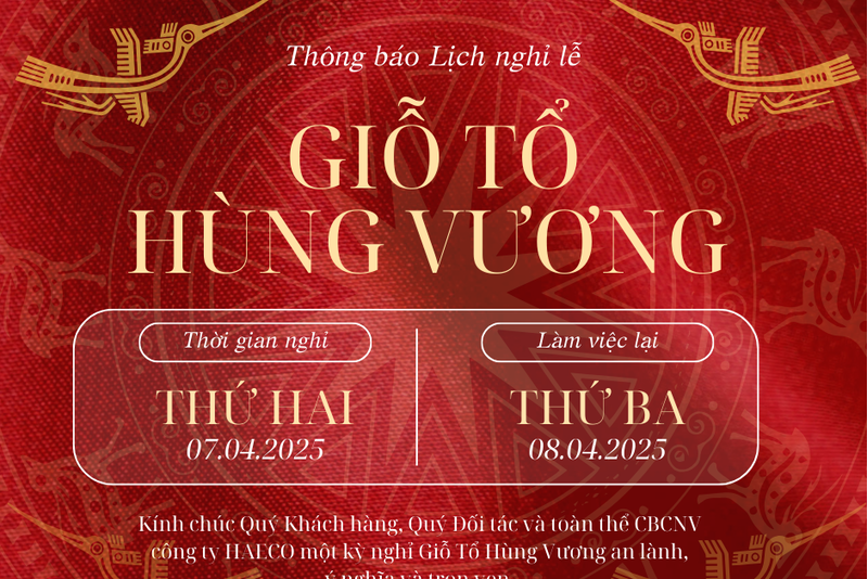 Thông Báo Nghỉ lễ Giỗ Tổ Hùng Vương năm 2025